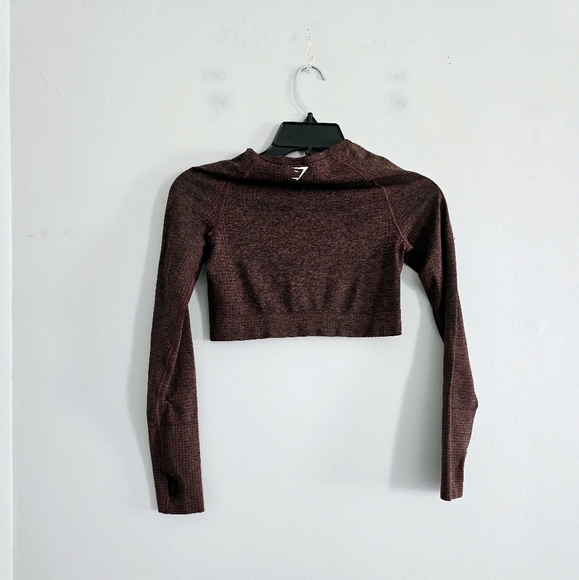 Gymshark Brown Crop Workout Top S - Picture 2 of 4